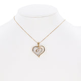 10k Two-tone Gold Diamond Heart Necklace