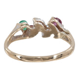 14k Yellow Gold Diamond and Assorted Stone Cocktail Ring