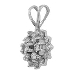 14k White Gold Diamond Cluster Pendant