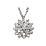 14k White Gold Diamond Cluster Pendant