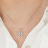 14k White Gold Diamond Cluster Pendant