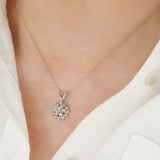 14k White Gold Diamond Cluster Pendant