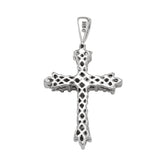 14k White Gold Diamond Cross Pendant