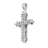 14k White Gold Diamond Cross Pendant