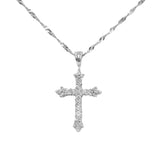 14k White Gold Diamond Cross Pendant