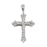 14k White Gold Diamond Cross Pendant