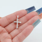 14k White Gold Diamond Cross Pendant