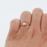 Contemporary 18k Yellow Gold Wire Pearl Ring