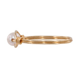 Contemporary 18k Yellow Gold Wire Pearl Ring