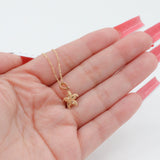 14k Yellow Gold Dainty Chain Starfish Necklace