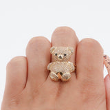 14k Yellow Gold Teddy Bear Cocktail Ring