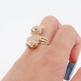 14k Yellow Gold Teddy Bear Cocktail Ring