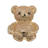 14k Yellow Gold Teddy Bear Cocktail Ring