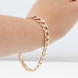 14k Yellow Gold 8” Curb Chain Bracelet