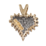 14k Yellow Gold Cluster Diamond Heart Pendant