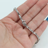 10k White Gold Diamond Cross Link Tennis Bracelet