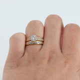 14k Yellow Gold Channel Set Diamond Wedding Ring Set