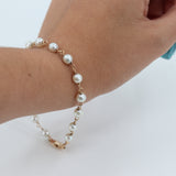 Vintage Estate 14k Yellow Gold Pearl Bead Bracelet