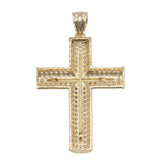 10k Two-tone Gold Crucifix Pendant with Cubic Zirconia