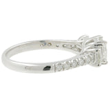 Anillo de compromiso de diamantes para mujer 13 diamantes .93 quilates TW 14K blanco