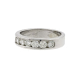 Anillo de racimo de diamantes para mujer 8 diamantes .80 quilates TW 14K oro blanco