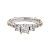 Anillo en racimo de diamantes para mujer 51 diamantes 1,42 quilates TW 14K 2 tonos