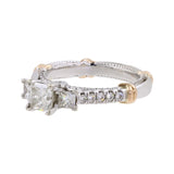 Anillo en racimo de diamantes para mujer 51 diamantes 1,42 quilates TW 14K 2 tonos