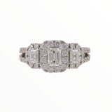 Anillo en racimo de diamantes para mujer 55 diamantes 2,09 quilates TW Oro blanco de 14 quilates