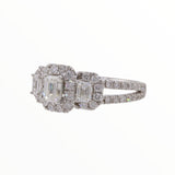 Anillo en racimo de diamantes para mujer 55 diamantes 2,09 quilates TW Oro blanco de 14 quilates