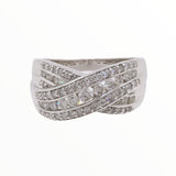 Lady's Diamond Cluster Ring 59 Diamonds .63 Carat T.W. 14K White Gold