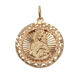 18k Yellow Gold Virgin Mary Pendant