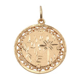 18k Yellow Gold Virgin Mary Pendant