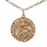 18k Yellow Gold Virgin Mary Pendant