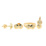 14K Yellow Gold Diamond Earrings, Pendant And Ring Jewelry Set - 0.80CTW