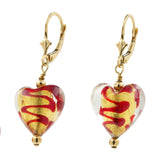 14K Yellow Gold Foil Heart-Shaped Earrings & Pendant Jewelry Set