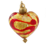 14K Yellow Gold Foil Heart-Shaped Earrings & Pendant Jewelry Set