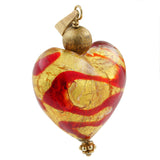 14K Yellow Gold Foil Heart-Shaped Earrings & Pendant Jewelry Set