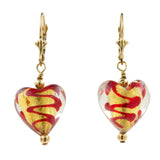 14K Yellow Gold Foil Heart-Shaped Earrings & Pendant Jewelry Set