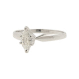 14K White Gold Marquise Cut Diamond Solitaire Engagement Ring