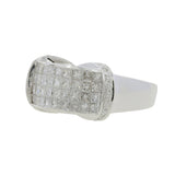 Anillo de diamantes de talla princesa y redondo de oro blanco de 18 quilates para mujer - 2,58 quilates