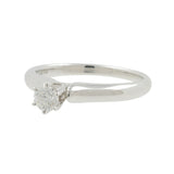 14K White Gold Round Diamond Solitaire Engagement Ring - 0.30CT