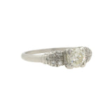 Platinum Round-Cut White Diamond Solitaire Band Ring