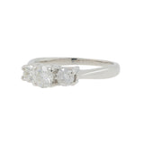 Ladies Modern 14K White Gold Three Stone Anniversary Diamond Ring EGL - 0.80CTW