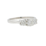 Ladies Modern 14K White Gold Three Stone Anniversary Diamond Ring EGL - 0.80CTW