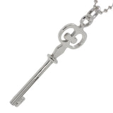 Ladies Estate 925 Sterling Silver Key Pendant & Bead Chain Necklace - 63.5mm