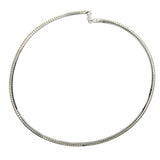 Collar Omega plano clásico de plata de ley 925 para mujer de 17'' de longitud