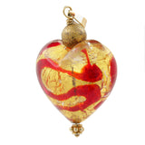 14K Yellow Gold Foil Heart-Shaped Earrings & Pendant Jewelry Set