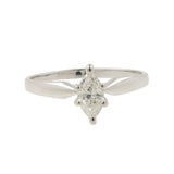 14K White Gold Marquise Cut Diamond Solitaire Engagement Ring
