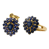 14K Yellow Gold Topaz Gemstone Cluster Ring & Pendant Jewelry Set