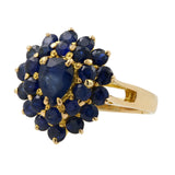 14K Yellow Gold Topaz Gemstone Cluster Ring & Pendant Jewelry Set